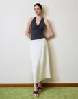 Deep V Halter Open Back Tank Tops