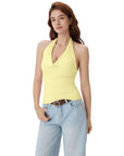 Deep V Halter Open Back Tank Tops-SUUKSESS-SUUKSESS