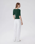 Tight Fitted Half Sleeve Boat Neck Shirt-SUUKSESS-SUUKSESS