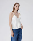 Babydoll Peplum V Neck Tank Tops-SUUKSESS-SUUKSESS