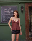 Babydoll Peplum V Neck Tank Tops