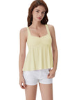 Peplum Modal Summer Flowy Babydoll Tank Tops-SUUKSESS-SUUKSESS