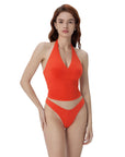 Double Lined V Neck Halter Backless Tank Tops-SUUKSESS-SUUKSESS