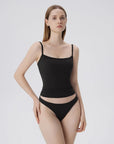 Double Line Built in Bras Square Neck Tank Tops-SUUKSESS-SUUKSESS