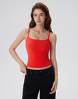 Double Line Built in Bras Square Neck Tank Tops-SUUKSESS-SUUKSESS