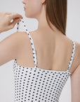Double Line Built in Bras Square Neck Tank Tops-SUUKSESS-SUUKSESS
