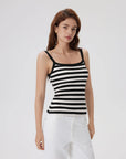 Cotton Rib Square Neck Padded Tank Tops-SUUKSESS-SUUKSESS