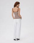 Cotton Rib Square Padded Tank Tops