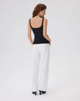 Cotton Rib Square Padded Tank Tops