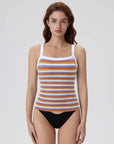 Cotton Rib Square Padded Tank Tops