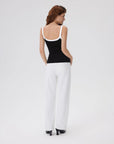 Cotton Rib Square Padded Tank Tops