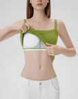 Cotton Rib Square Padded Tank Tops