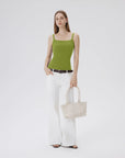 Cotton Rib Square Padded Tank Tops