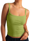Cotton Rib Square Padded Tank Tops