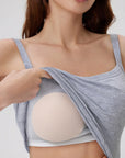 Cotton Rib Square Padded Tank Tops
