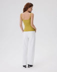 Cotton Rib Square Padded Tank Tops