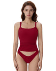 Cotton Rib Square Padded Tank Tops