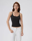 Padded Scoop Neck Double Line Camisole Tank Tops-SUUKSESS-SUUKSESS