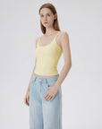 Padded Scoop Neck Double Line Camisole Tank Tops-SUUKSESS-SUUKSESS