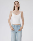 Padded Scoop Neck Double Line Camisole Tank Tops-SUUKSESS-SUUKSESS
