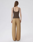 Cotton Ribbed Padded V Neck Tank Top-SUUKSESS-SUUKSESS