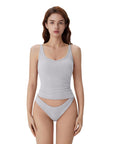 Cotton Ribbed Padded V Neck Tank Top-SUUKSESS-SUUKSESS