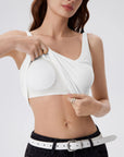 Cotton Ribbed Padded V Neck Tank Top-SUUKSESS-SUUKSESS
