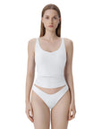 Cotton Ribbed Padded V Neck Tank Top-SUUKSESS-SUUKSESS