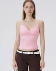 Lace Lined V Neck Y2k Tank Top-SUUKSESS-SUUKSESS