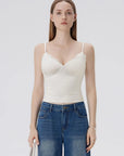 Lace Lined V Neck Y2k Tank Top-SUUKSESS-SUUKSESS