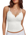 Lace Lined V Neck Y2k Tank Top-SUUKSESS-SUUKSESS