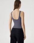 Square Neck Double Lined Backless Tank Top-SUUKSESS-SUUKSESS