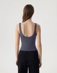 Square Neck Double Lined Backless Tank Top-SUUKSESS-SUUKSESS