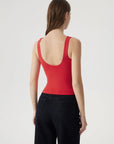 Square Neck Double Lined Backless Tank Top-SUUKSESS-SUUKSESS