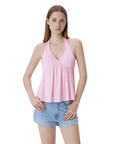 Babydoll Halter Peplum Backless Tank Tops-SUUKSESS-SUUKSESS