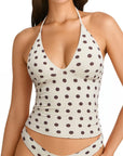 Halter V neck Tank Top