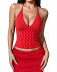 Halter V neck Tank Top