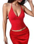Halter V neck Tank Top
