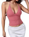 Halter V neck Tank Top