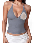 Halter V neck Tank Top