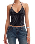 Halter V neck Tank Top