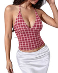 Halter V neck Tank Top