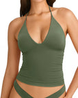 Halter V neck Tank Top