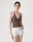 Halter V neck Tank Top-SUUKSESS-SUUKSESS