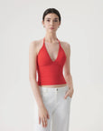 Halter V neck Tank Top-SUUKSESS-SUUKSESS