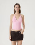 Halter V neck Tank Top-SUUKSESS-SUUKSESS
