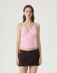 Halter V neck Tank Top-SUUKSESS-SUUKSESS