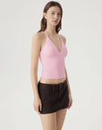 Halter V neck Tank Top-SUUKSESS-SUUKSESS