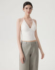 Halter V neck Tank Top-SUUKSESS-SUUKSESS