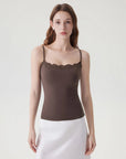 Double Lined Lace Cami Tank Top-SUUKSESS-SUUKSESS